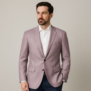 EMPORIO ARMANI G Line Light Pink Lavender Blazer EU 50 Viscose Old Money Wedding